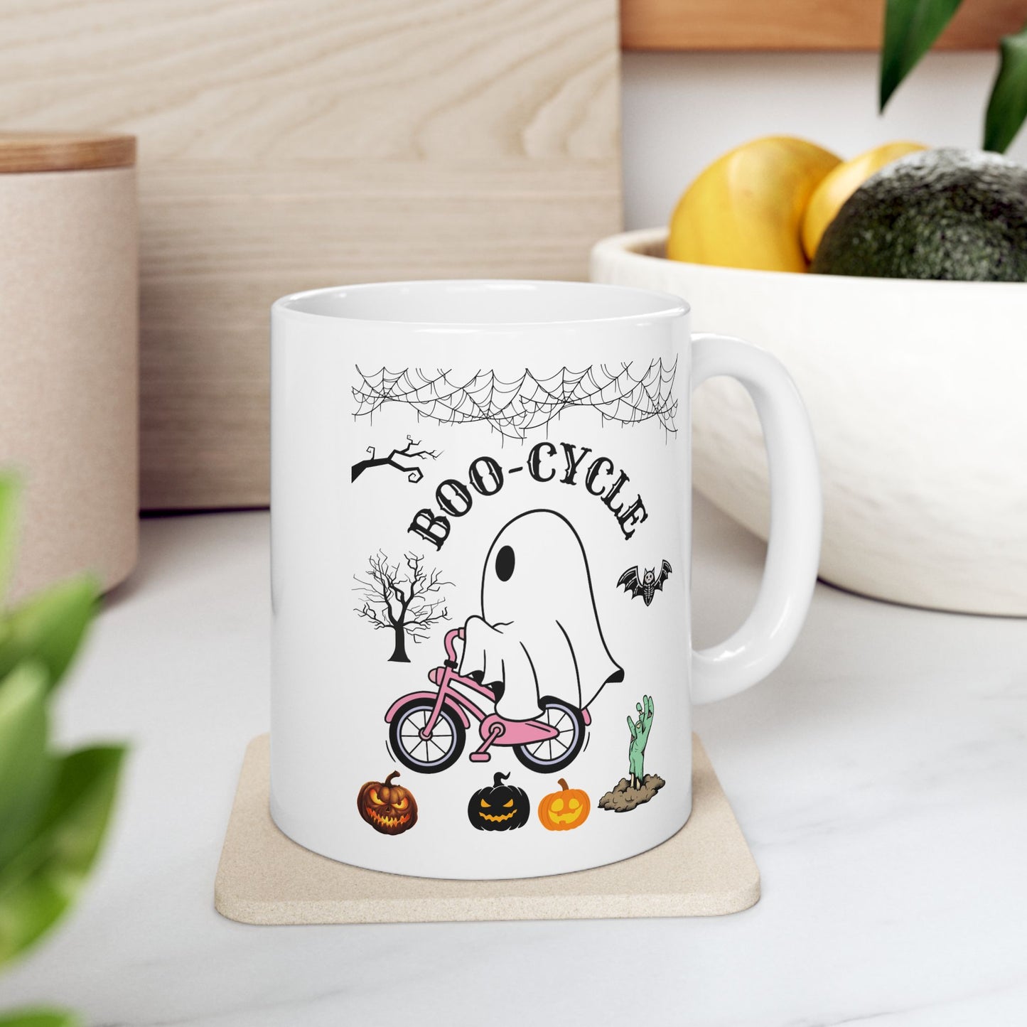 Boo-Cycle Mugs, Halloween Mugs