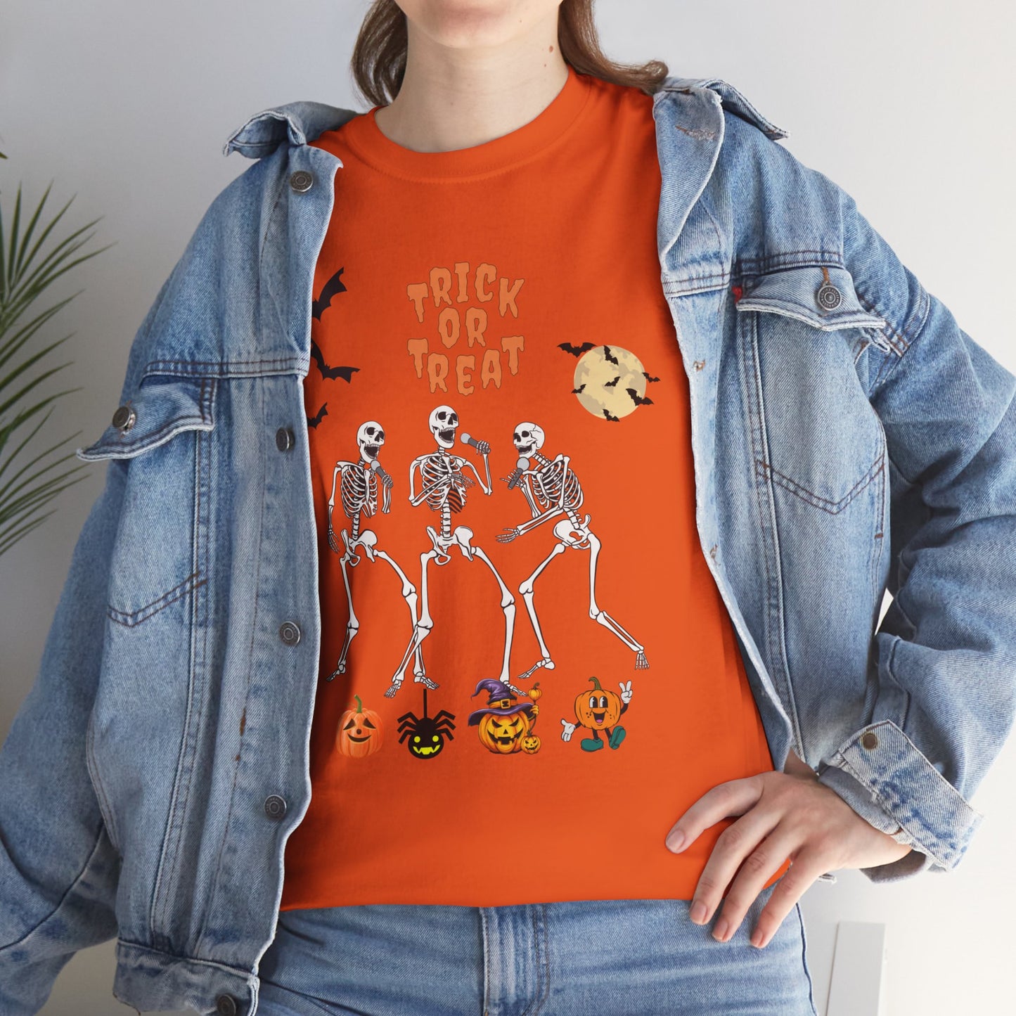 Trick or Treat Halloween Shirt, Halloween Skeleton Shirt, Dead Halloween T-shirt, Skull Shirt halloween Retro, Funny Pumpkin Shirt, Funny Skeleton Gift