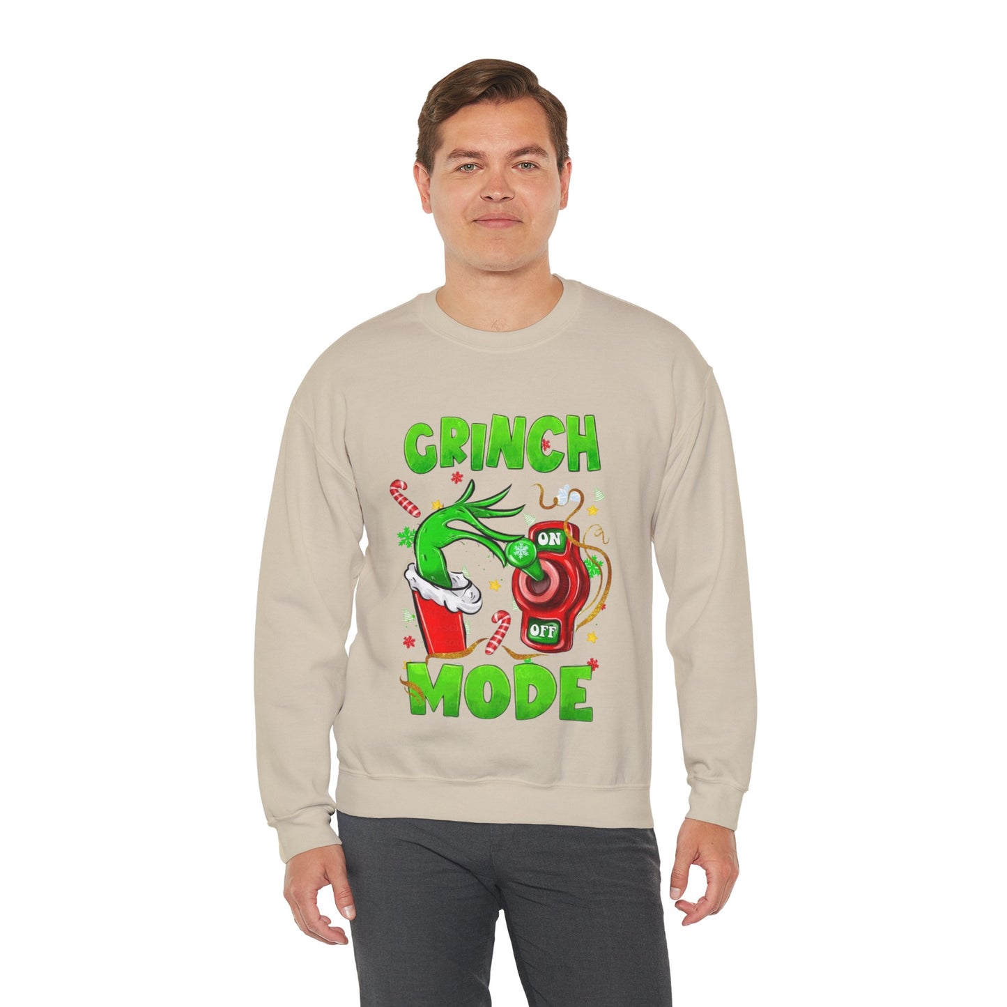 Grinch Mode On Christmas Sweatshirt