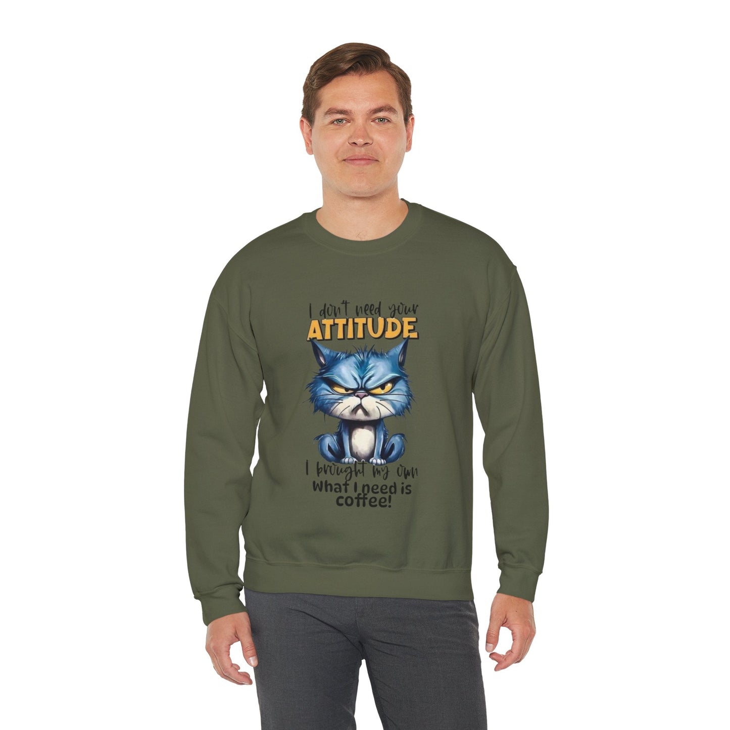 Funny Coffee Attitude Unisex Crewneck Sweatshirt