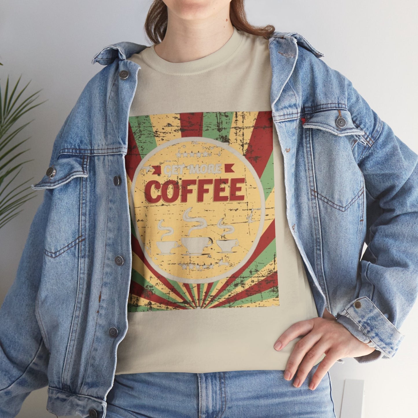 Get More Coffee Unisex Heavy Cotton Tee – Comfortable Coffee Lover's Shirt for Every Occasion