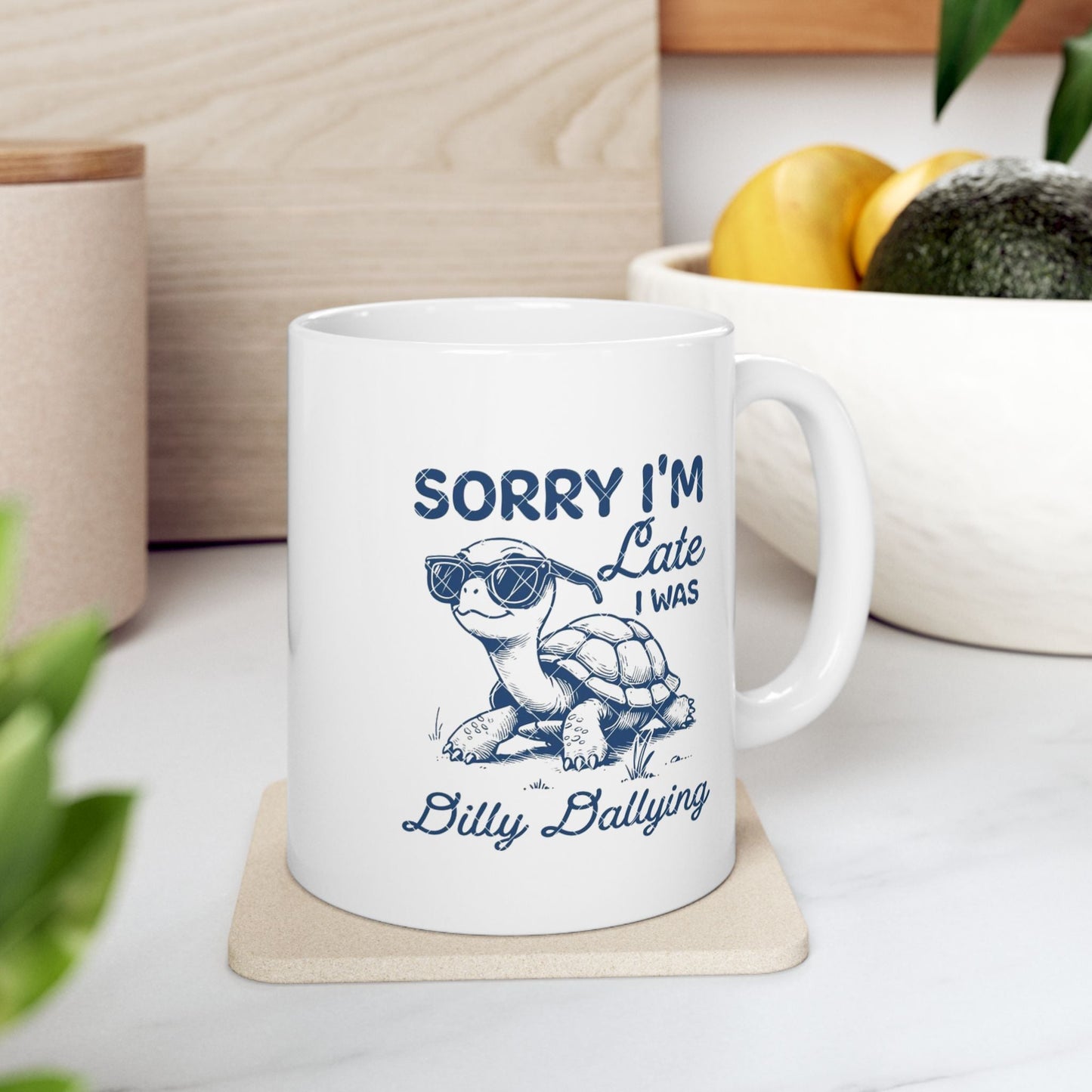 Funny Ceramic Mug - "Sorry I'm Late, I Was Dog Sitting" - Perfect for Pet Lovers