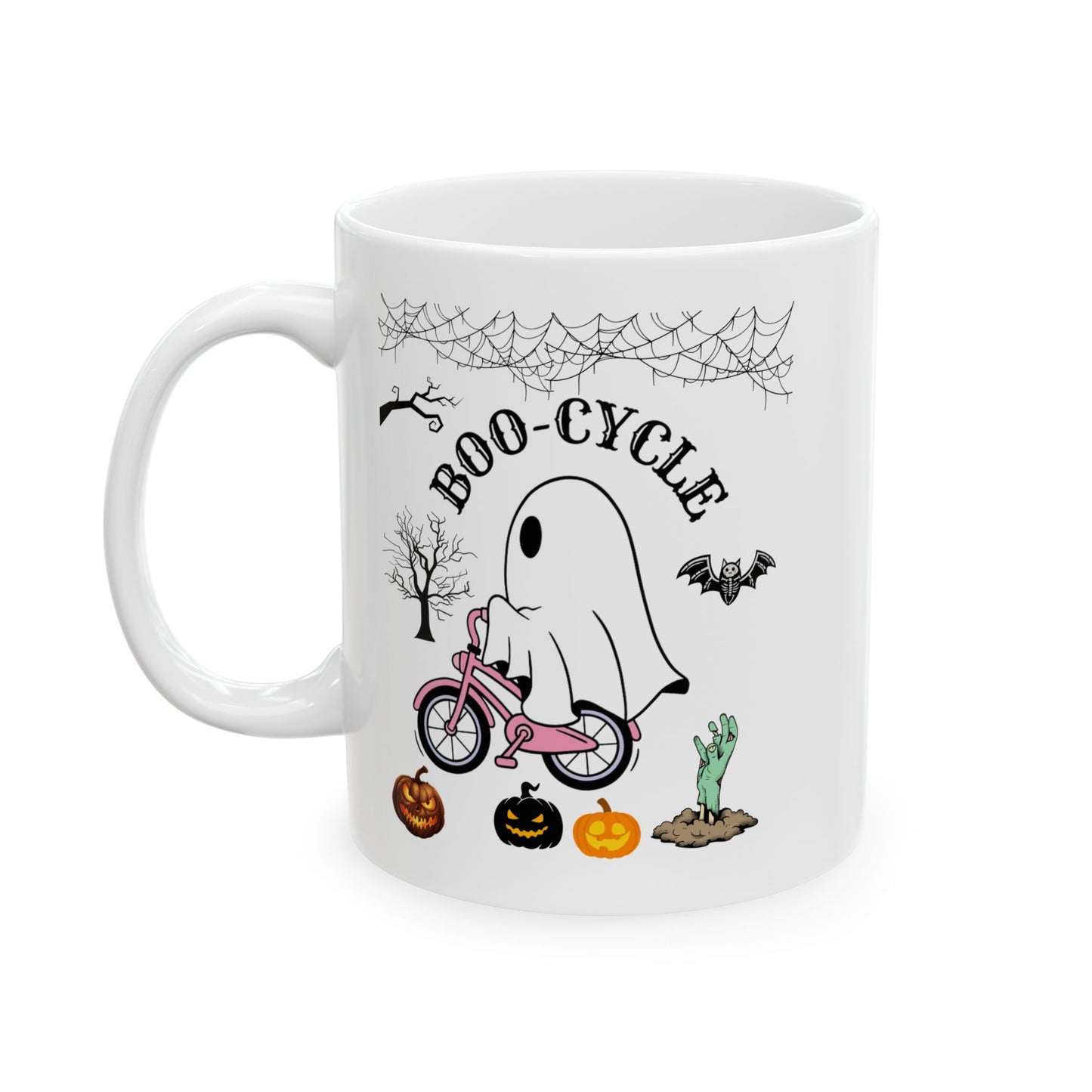 Boo-Cycle Mugs, Halloween Mugs