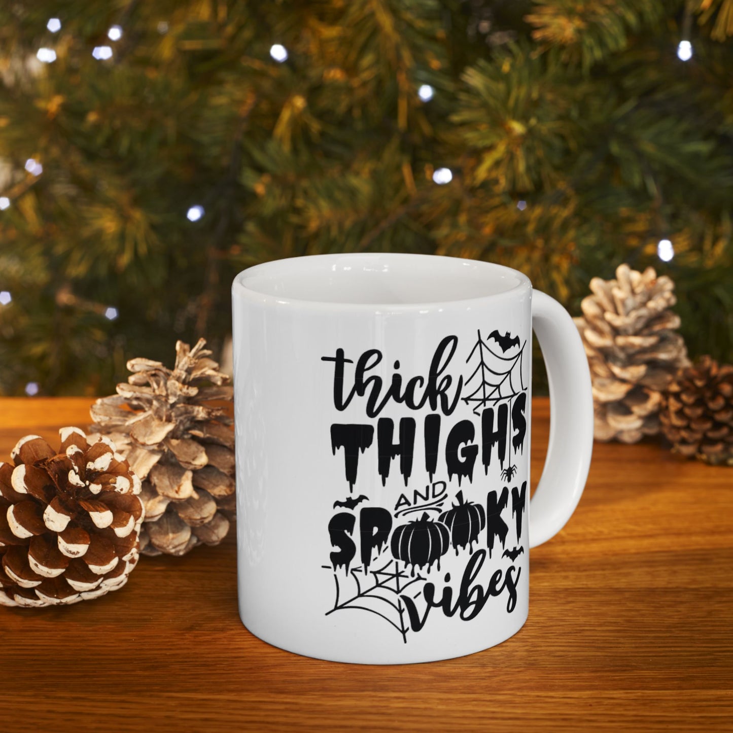 Thick Thighs Spooky Vibes Mugs, Funny Halloween Ghosts Mugs, Halloween Pumpkin Mugs, Spooky Season, Girly Ghosts Halloween Mugs, Mugs Gift