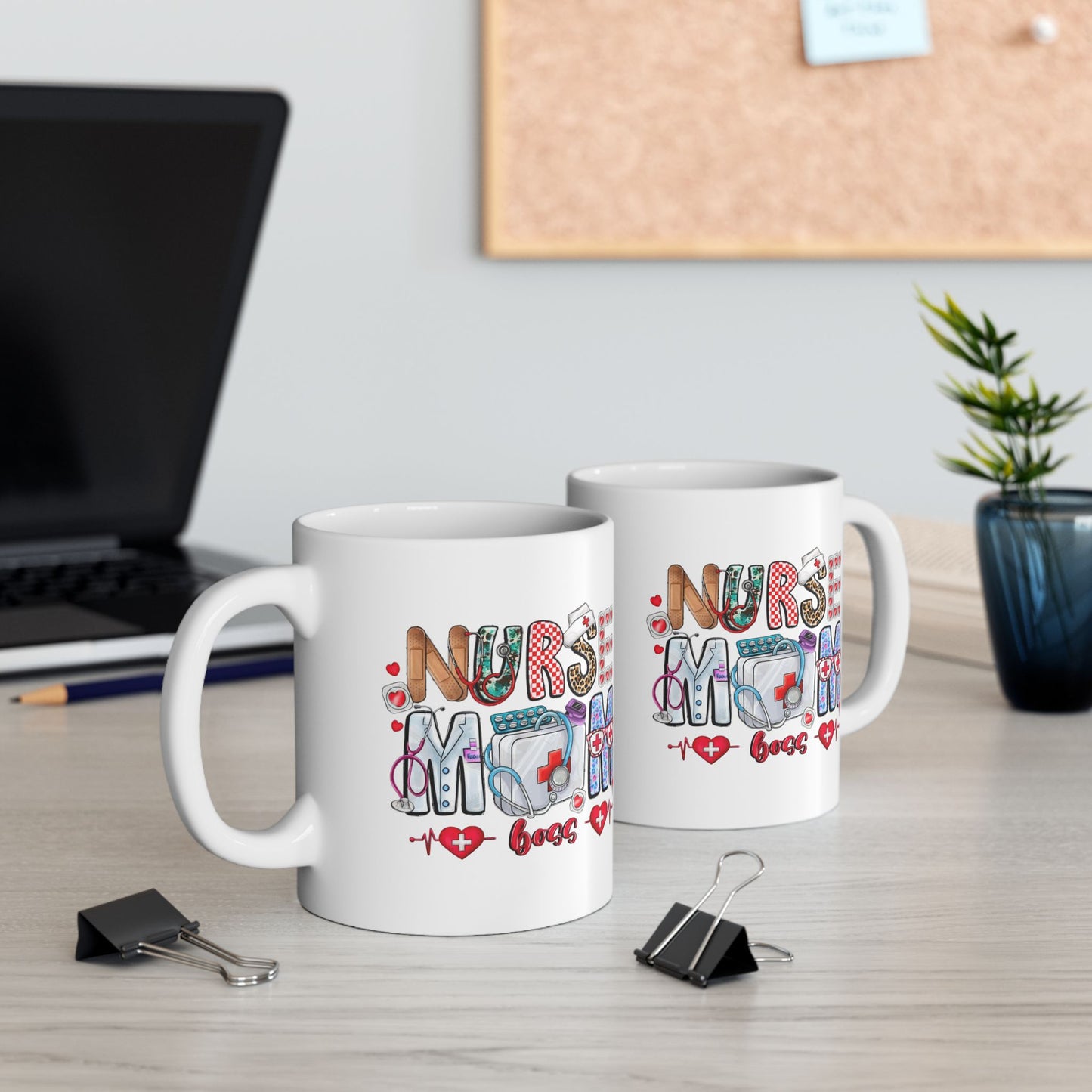 Nurse Mom Boss Mugs, Gift For Nurse Mom