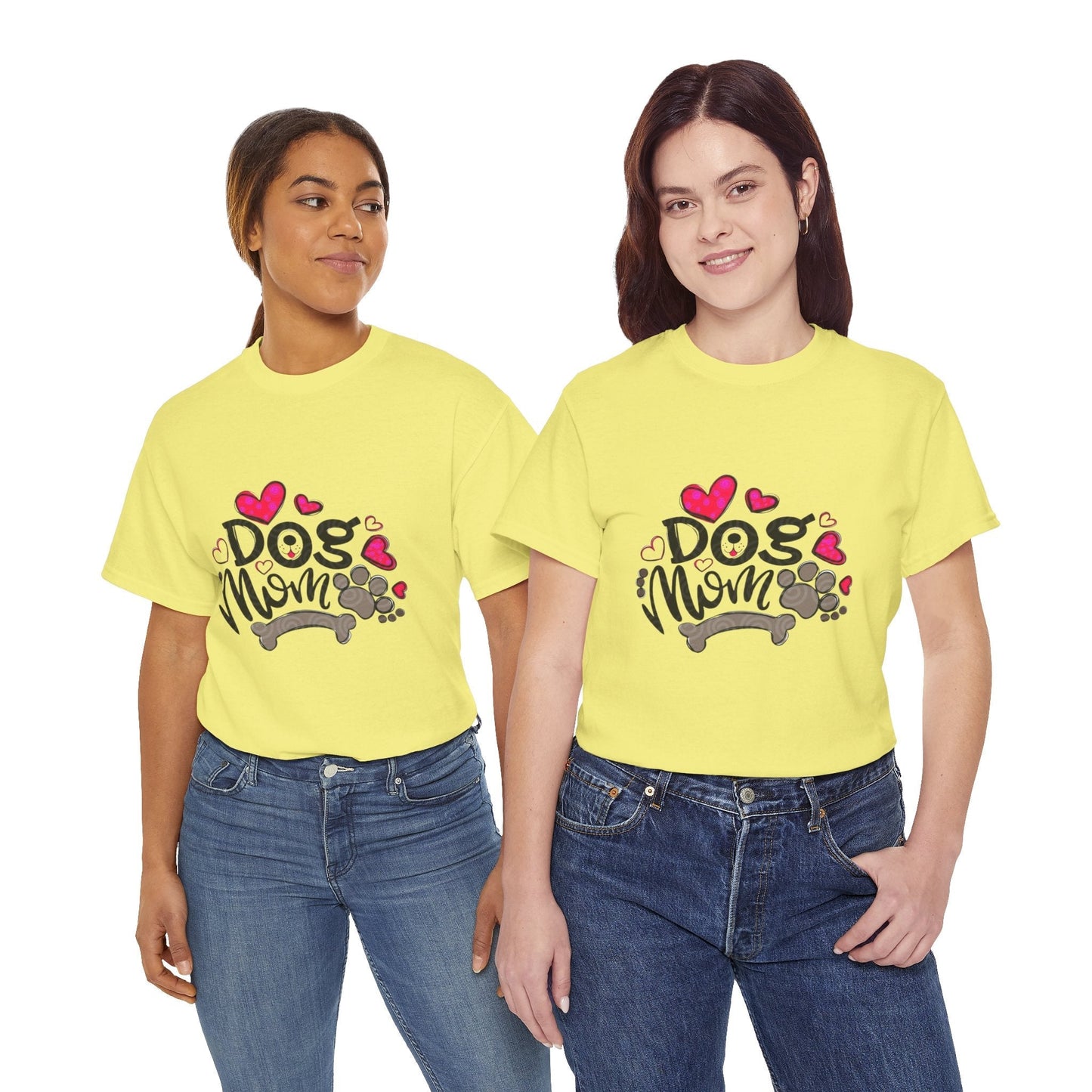 Dog Mom Unisex Heavy Cotton Tee - Cute Pet Lover Shirt
