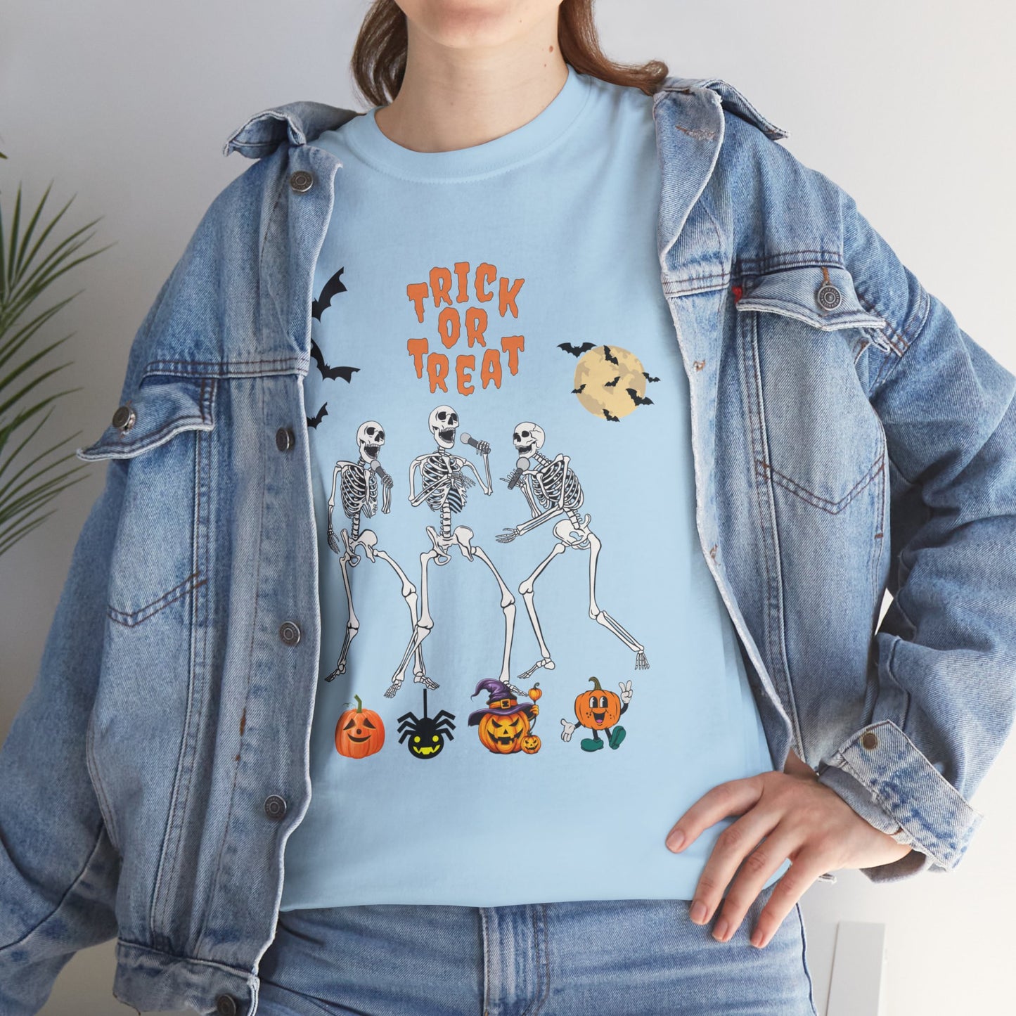 Trick or Treat Halloween Shirt, Halloween Skeleton Shirt, Dead Halloween T-shirt, Skull Shirt halloween Retro, Funny Pumpkin Shirt, Funny Skeleton Gift