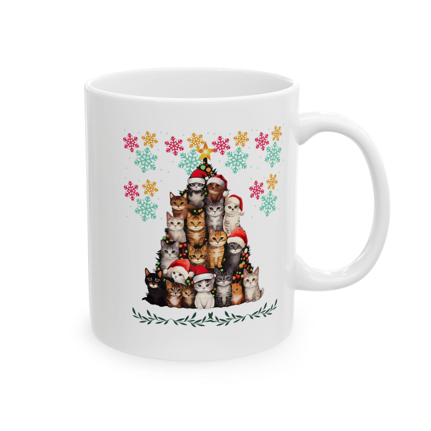 Funny Cats Christmas Mugs