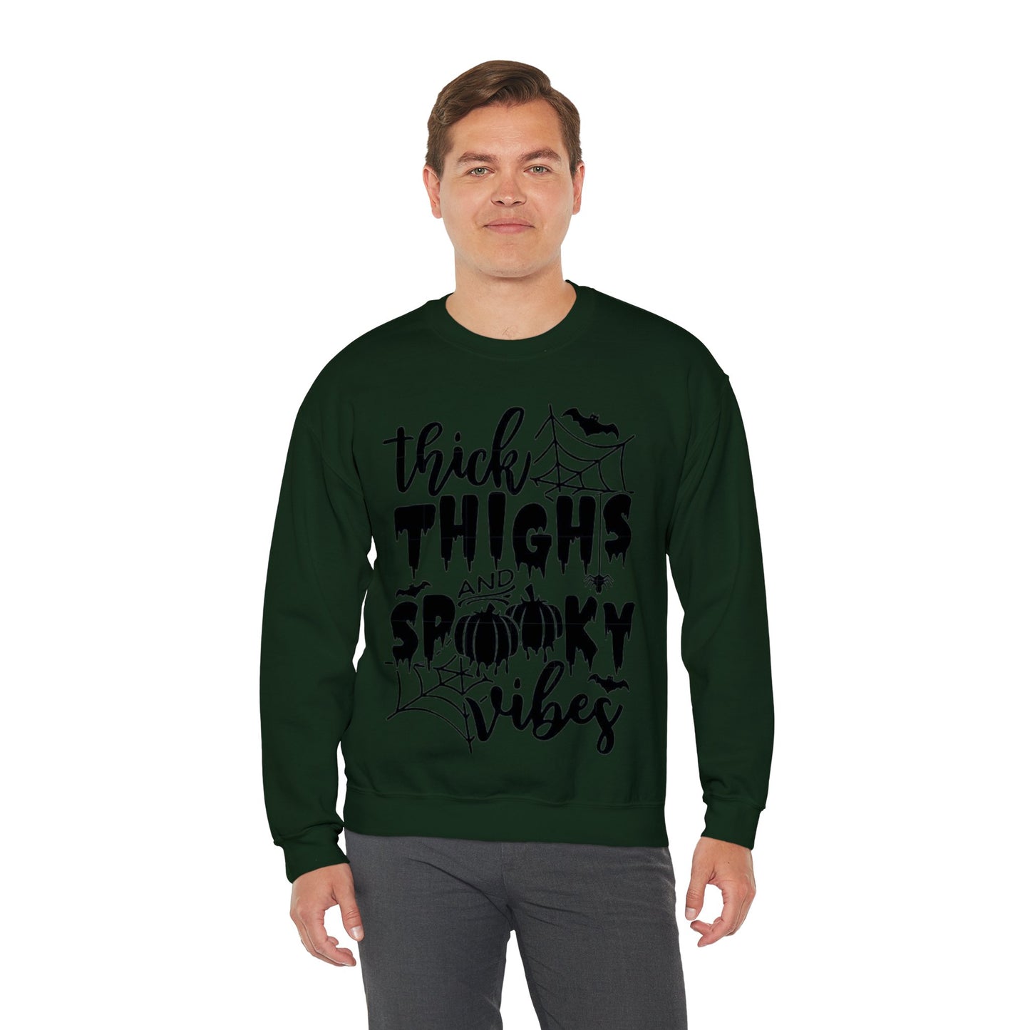 Thick Thighs Spooky Vibes Sweatshirts, Funny Halloween Ghosts Shirt, Halloween Pumpkin Shirts, Spooky Season, Girly Ghosts Halloween Shirts