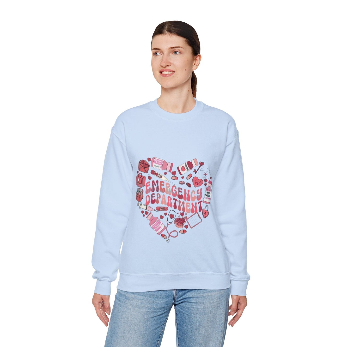 Emergency Department Nurse Valentine Sweatshirt, Valentines Day Nursing Gifts