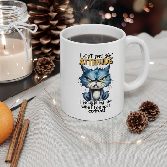 Funny Cat Attitude Ceramic Mug – Ideal Gift for Cat Lovers and Cat Enthusiasts