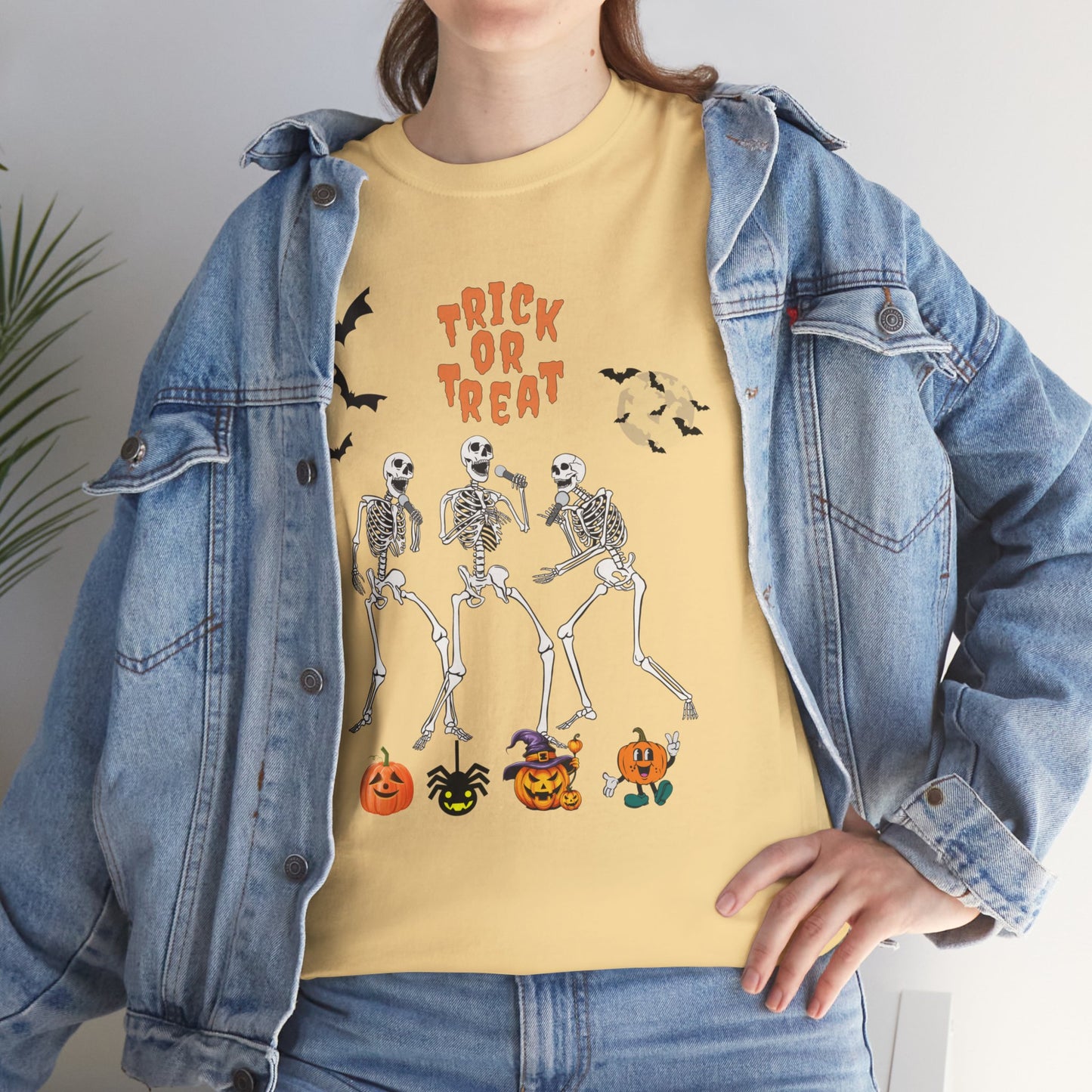 Trick or Treat Halloween Shirt, Halloween Skeleton Shirt, Dead Halloween T-shirt, Skull Shirt halloween Retro, Funny Pumpkin Shirt, Funny Skeleton Gift