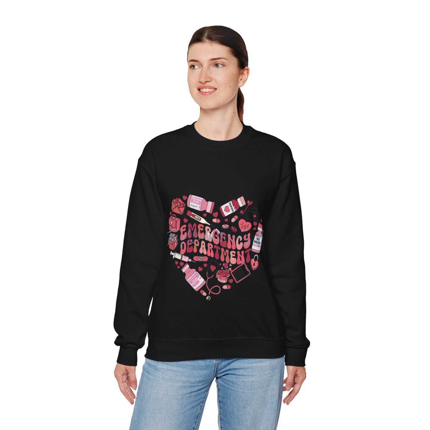 Emergency Department Nurse Valentine Sweatshirt, Valentines Day Nursing Gifts