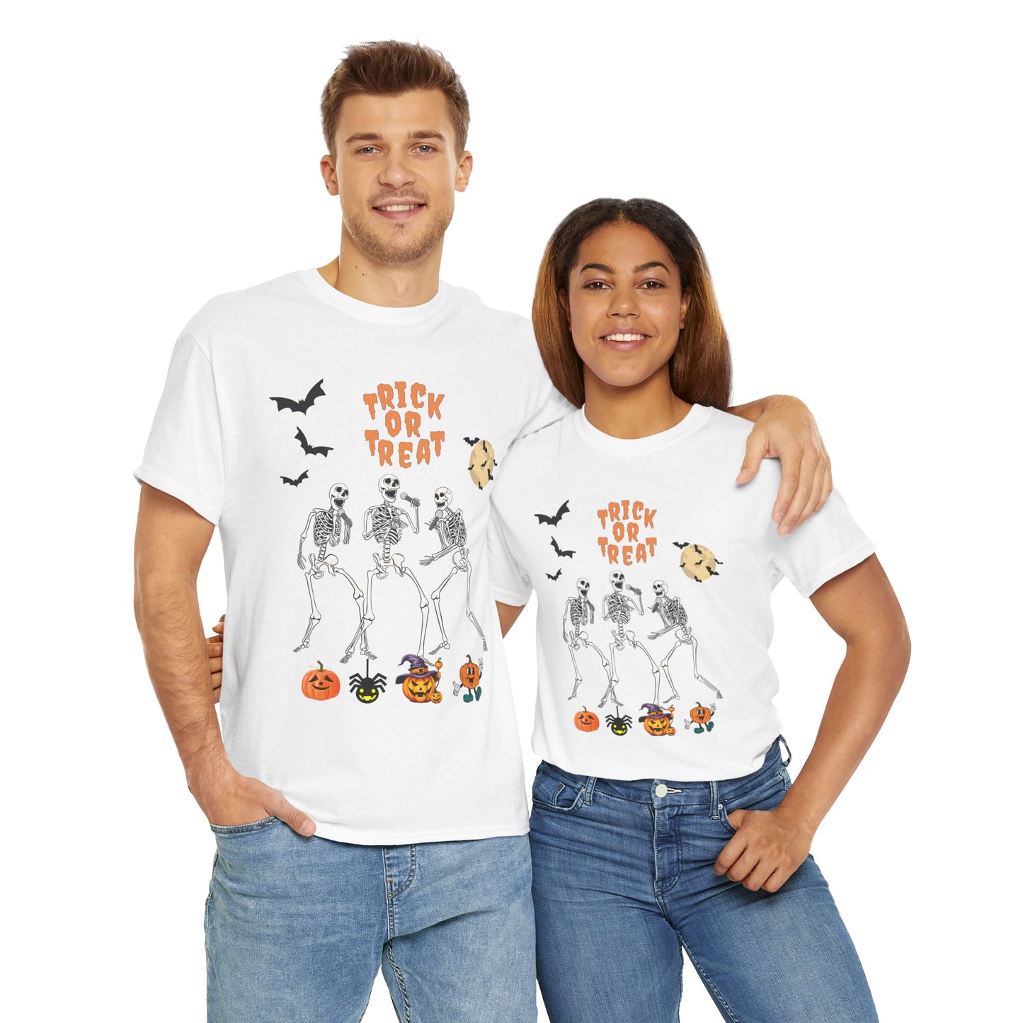 Trick or Treat Halloween Shirt, Halloween Skeleton Shirt, Dead Halloween T-shirt, Skull Shirt halloween Retro, Funny Pumpkin Shirt, Funny Skeleton Gift