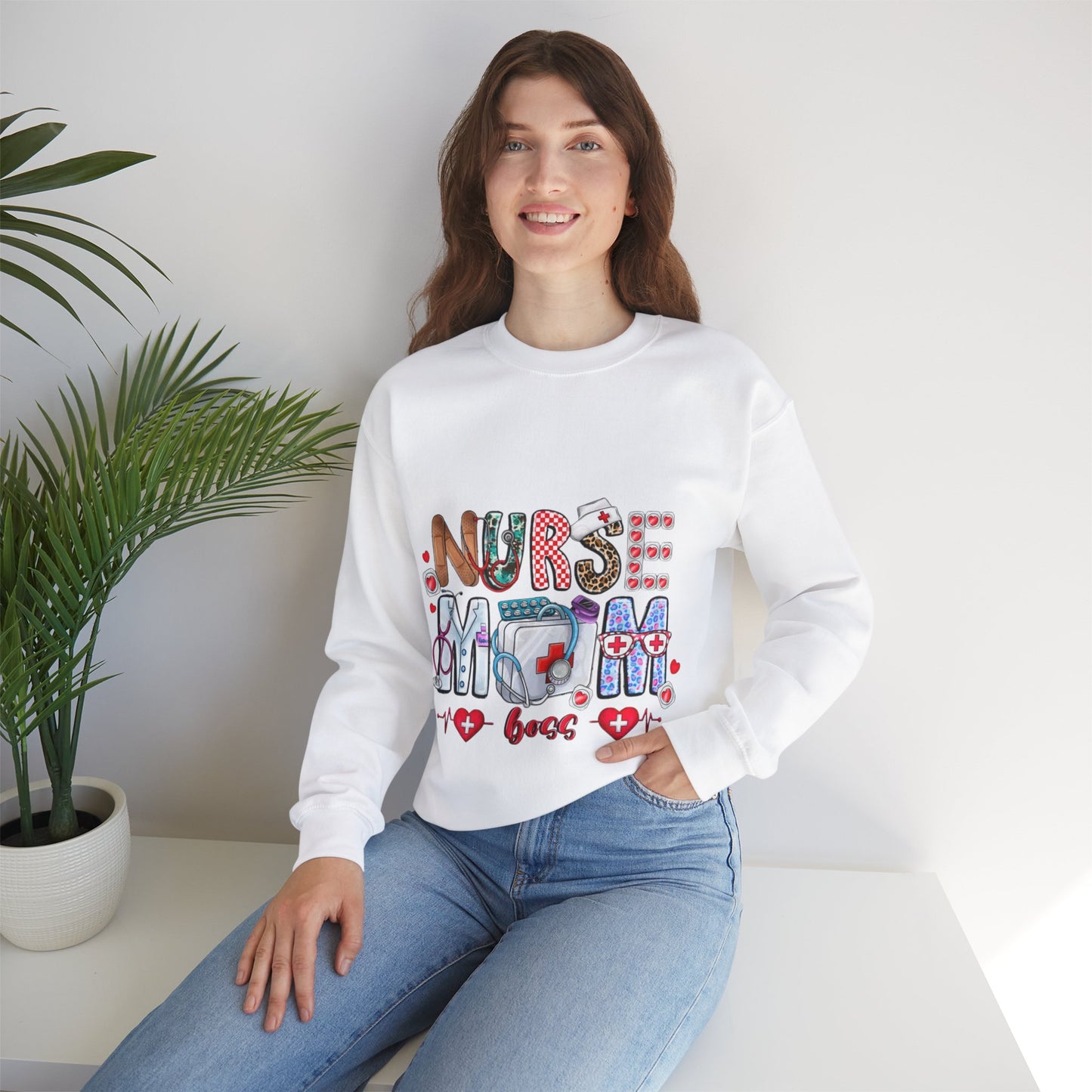 Nurse Mom Boss Sweatshirt, Gift For Nurse Mom