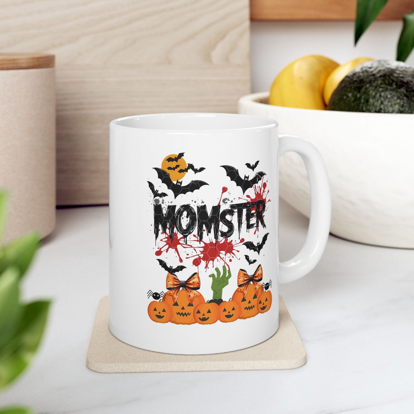 Momster Mugs, Funny Halloween Crewneck Mugs for Women