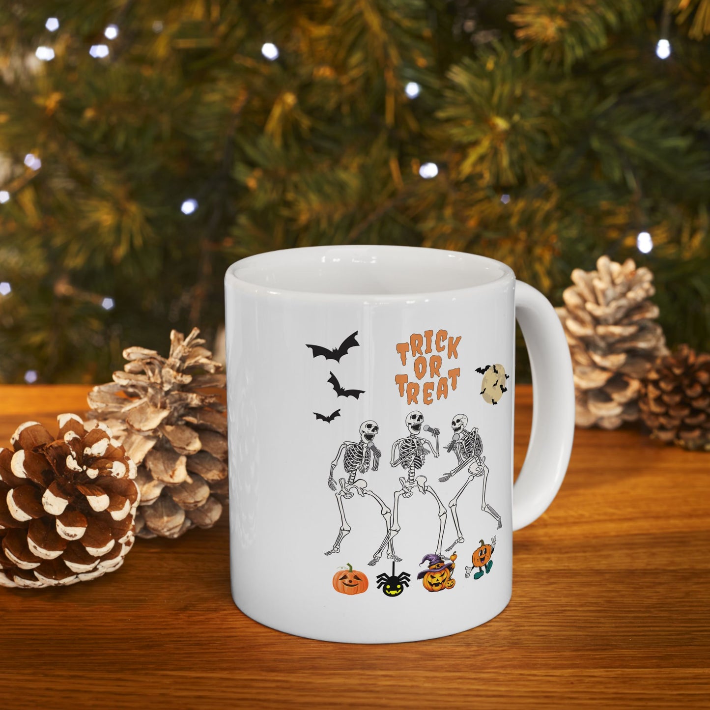 Trick or Treat Halloween Mugs, Halloween Skeleton Mugs, Dead Halloween Mugs, Skull Mugs halloween Retro, Funny Pumpkin Mugs, Funny Skeleton Gift