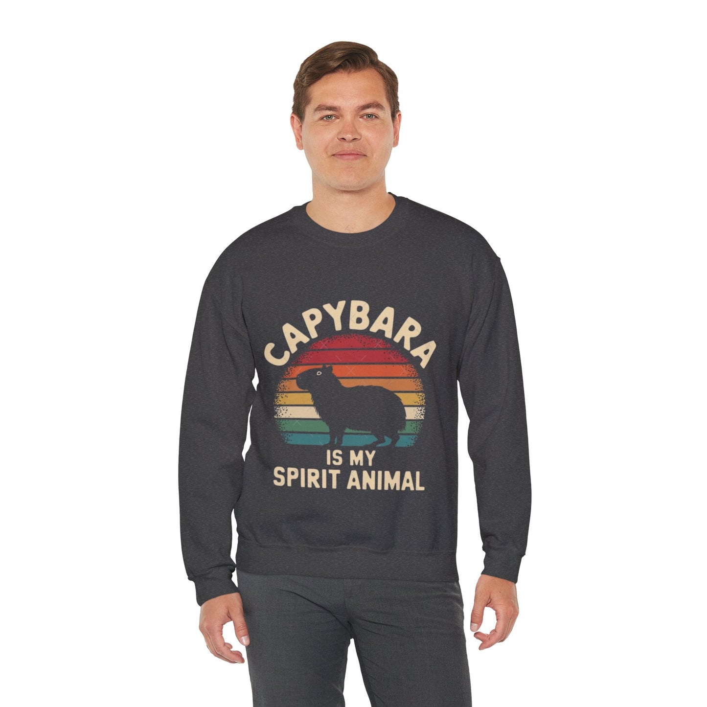 Capybara Spirit Animal Crewneck Sweatshirt | Cozy & Fun Unisex Design