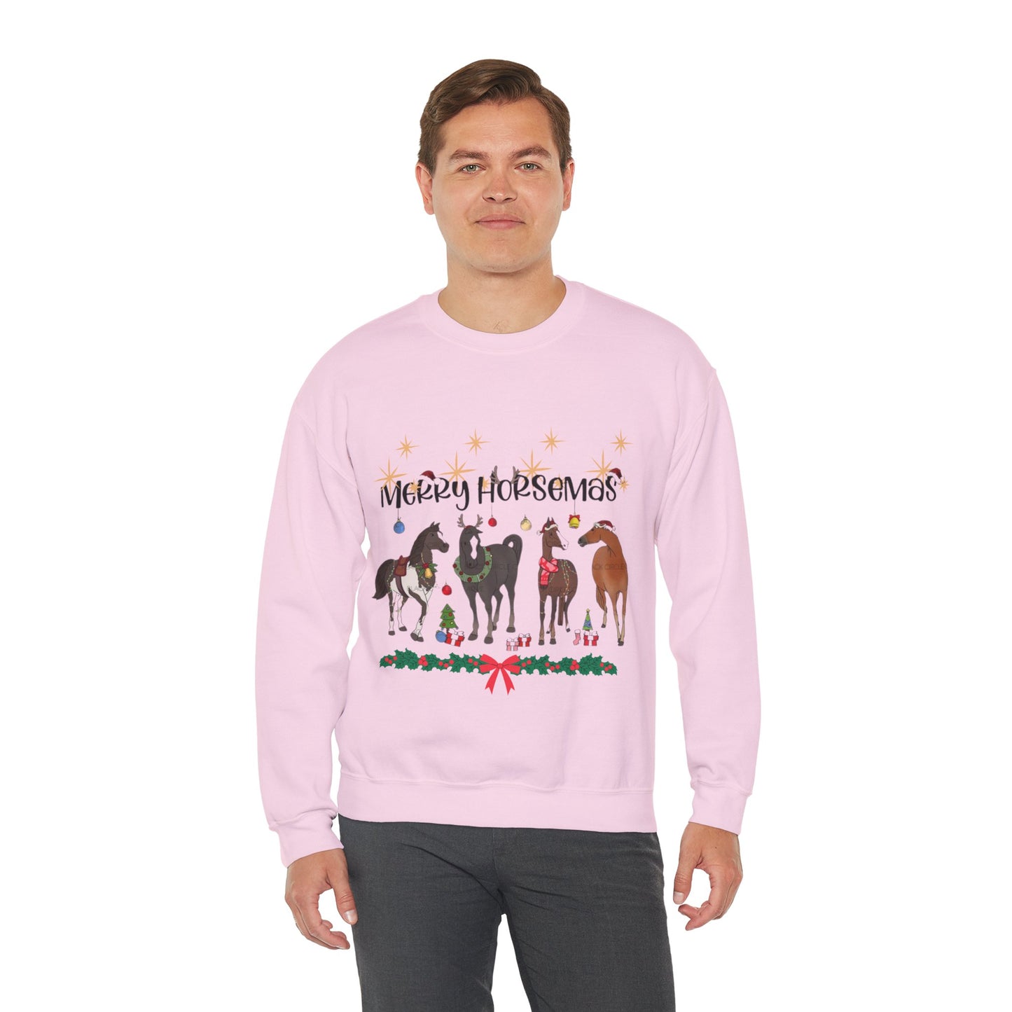 Christmas Horse Sweatshirt, Merry Horsemas