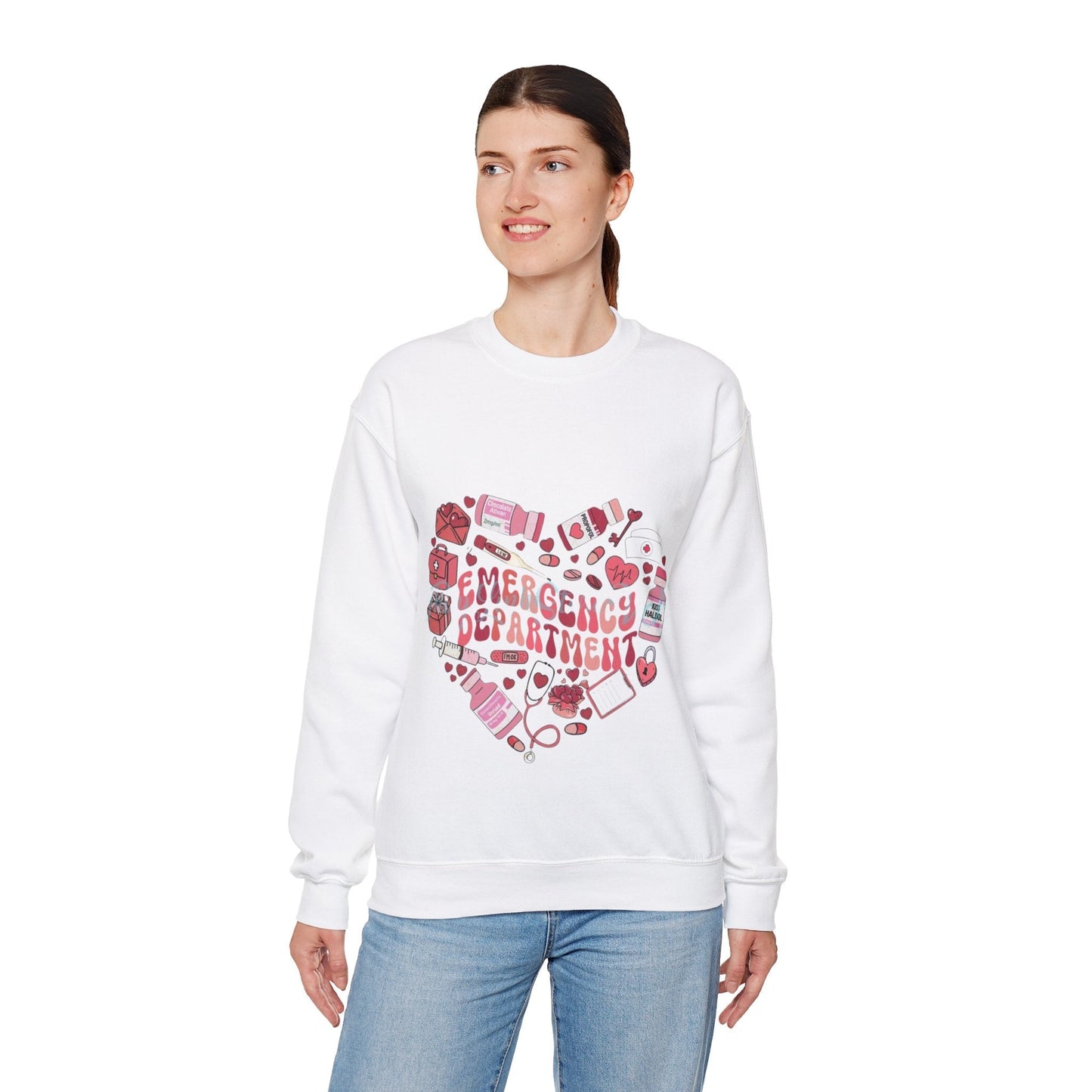 Emergency Department Nurse Valentine Sweatshirt, Valentines Day Nursing Gifts