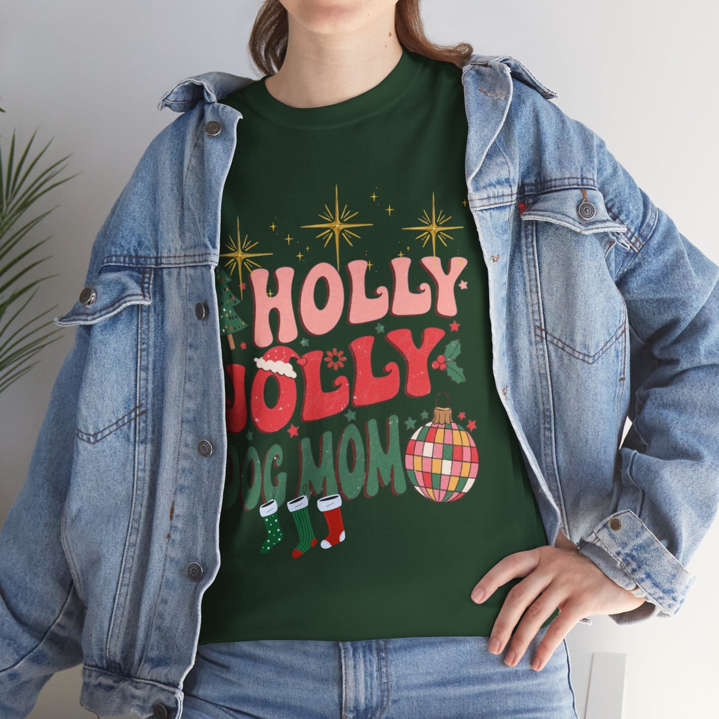 Retro Christmas Shirt, Holly Jolly Dog Mom Shirt