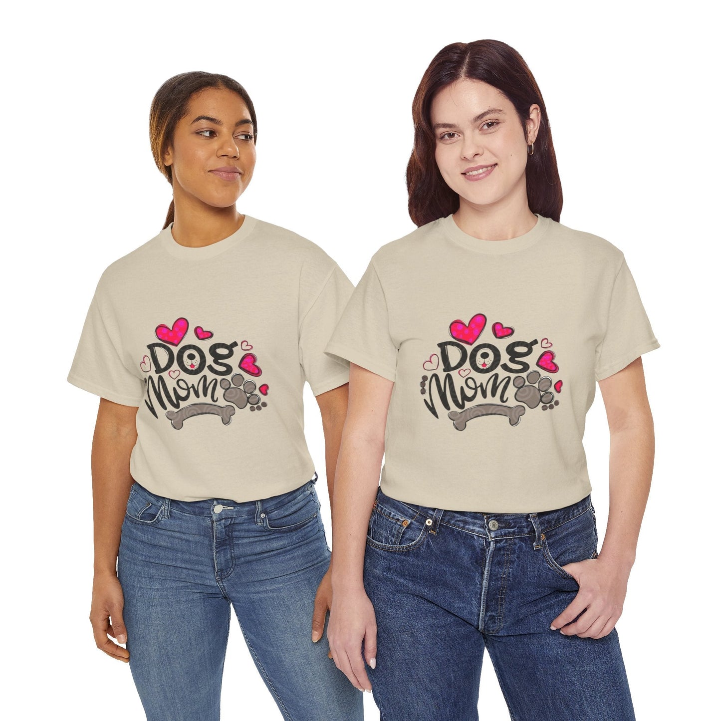 Dog Mom Unisex Heavy Cotton Tee - Cute Pet Lover Shirt