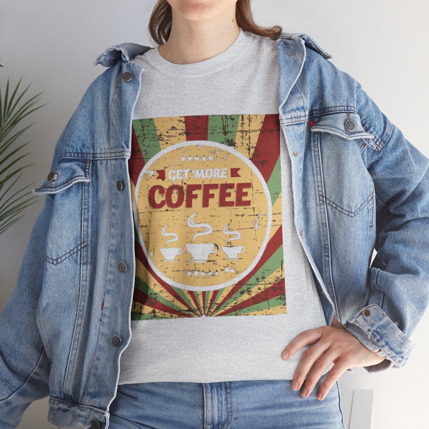 Get More Coffee Unisex Heavy Cotton Tee – Comfortable Coffee Lover's Shirt for Every Occasion