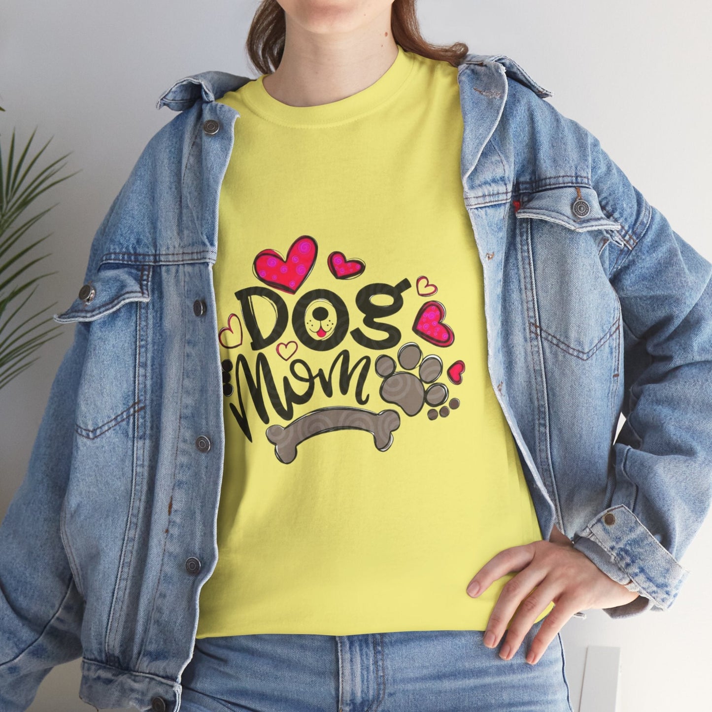 Dog Mom Unisex Heavy Cotton Tee - Cute Pet Lover Shirt