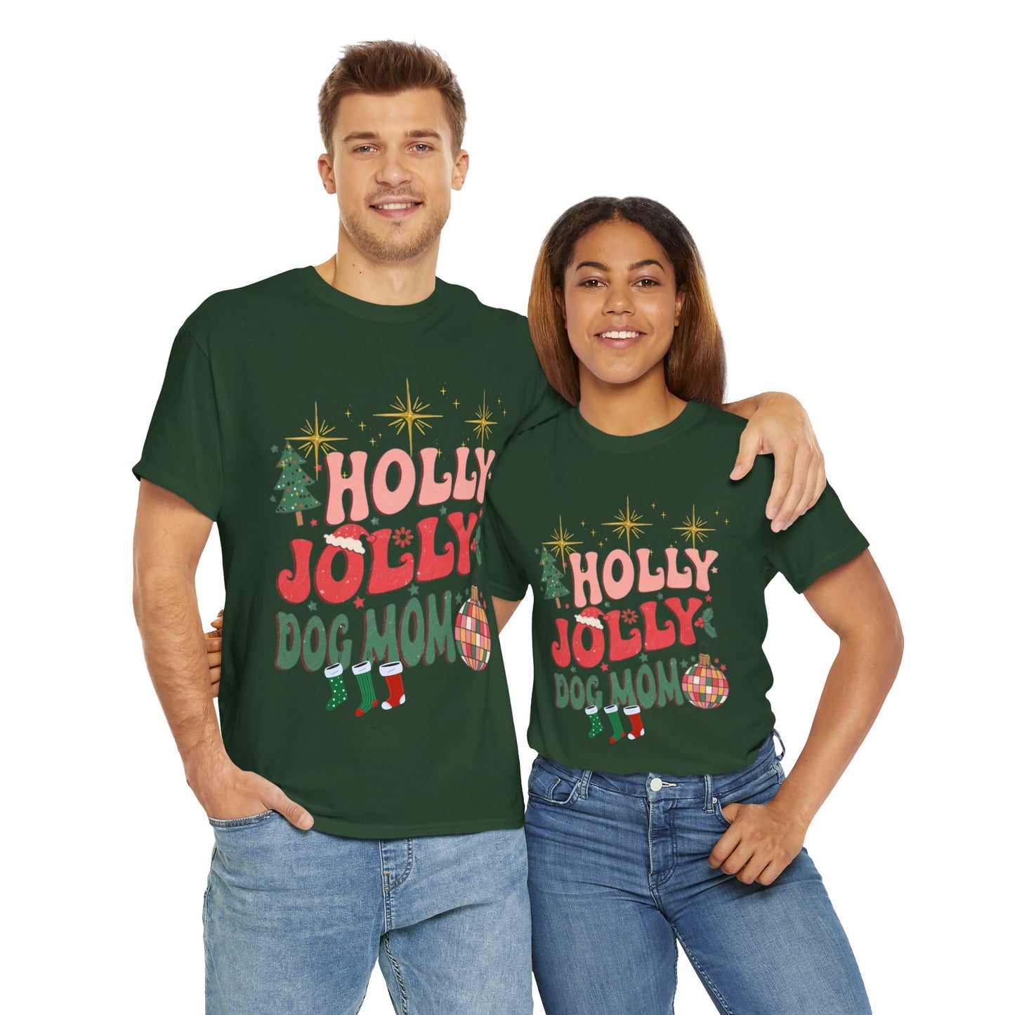 Retro Christmas Shirt, Holly Jolly Dog Mom Shirt