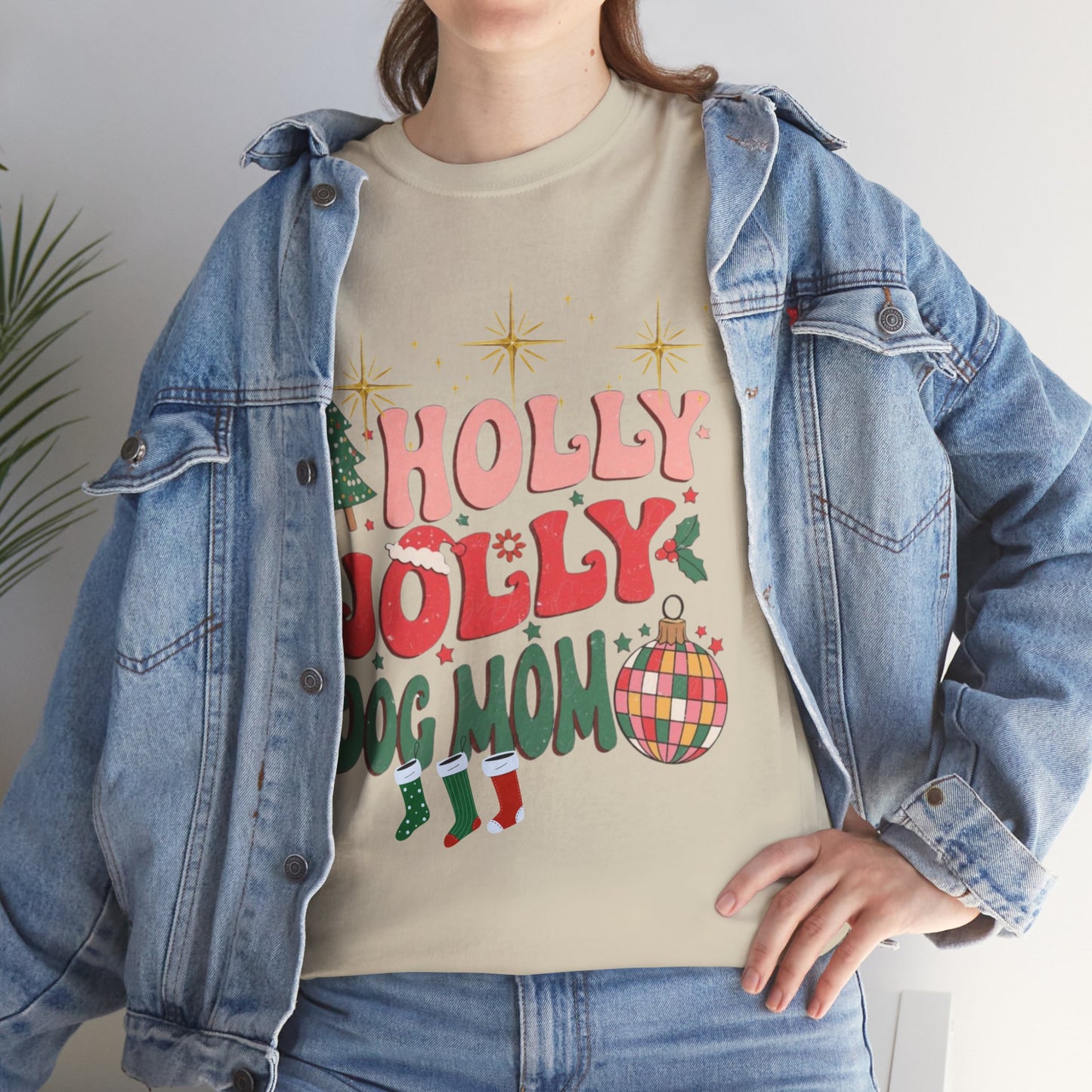 Retro Christmas Shirt, Holly Jolly Dog Mom Shirt