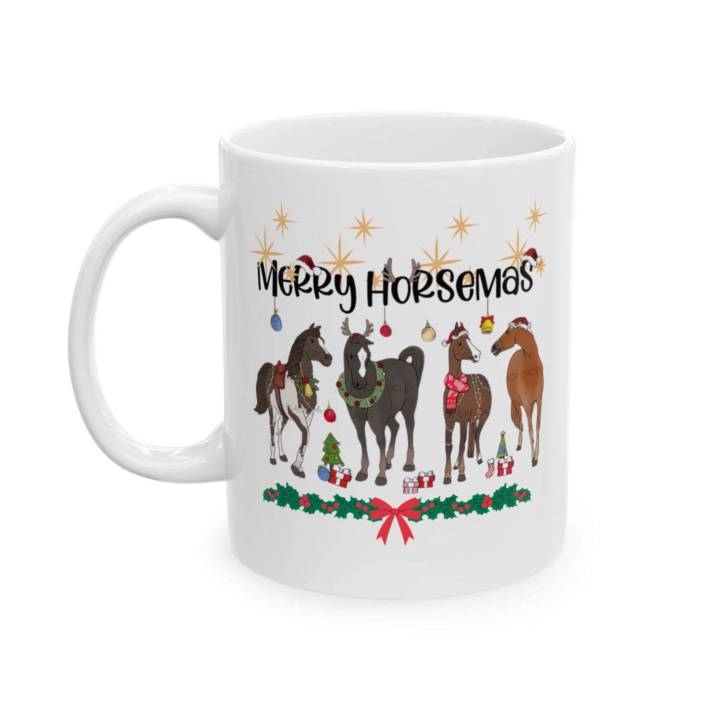 Christmas Horse Mugs, Merry Horsemas