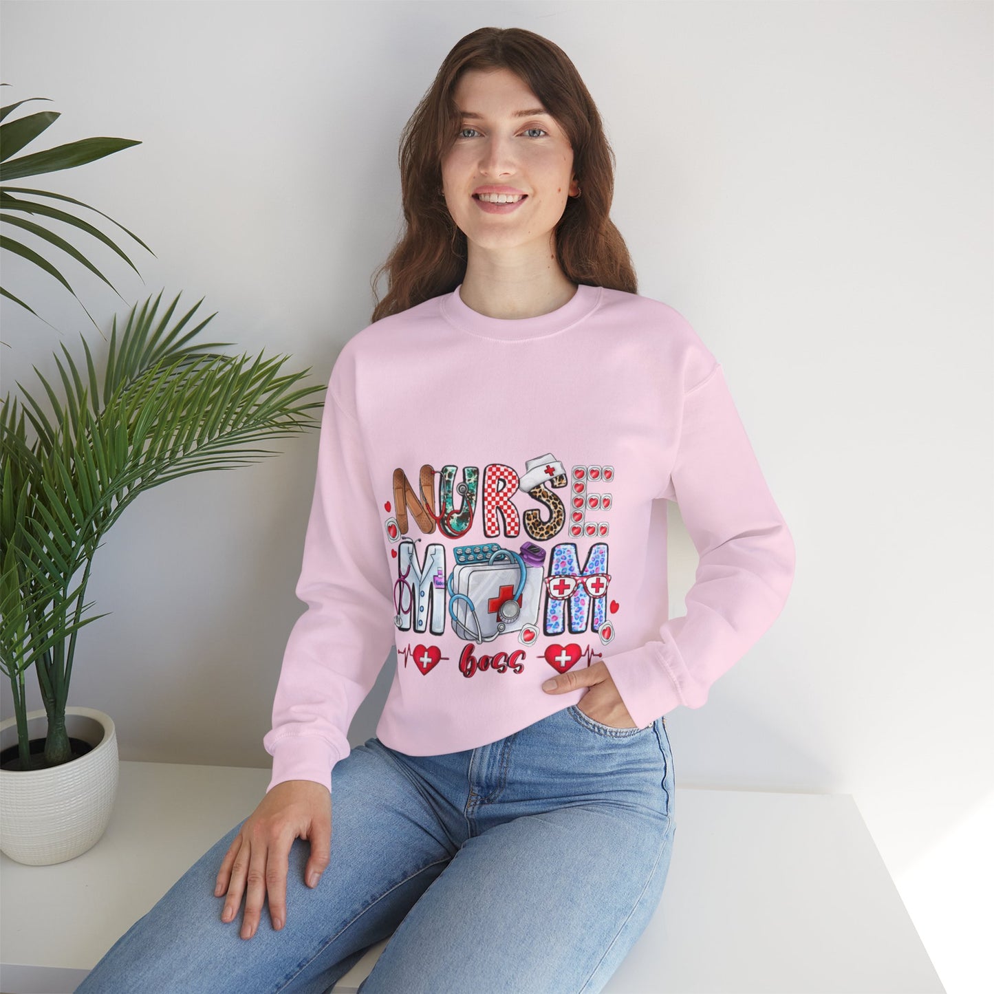 Nurse Mom Boss Sweatshirt, Gift For Nurse Mom