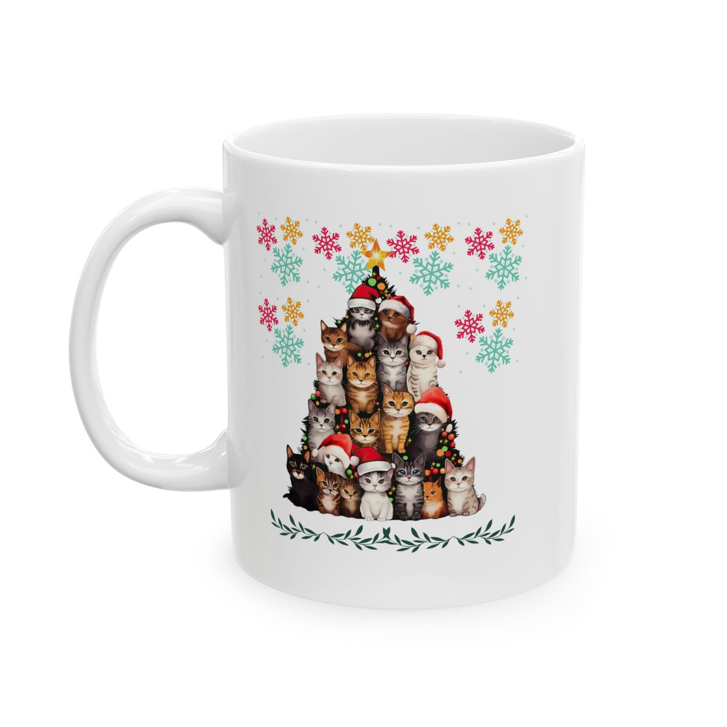 Funny Cats Christmas Mugs