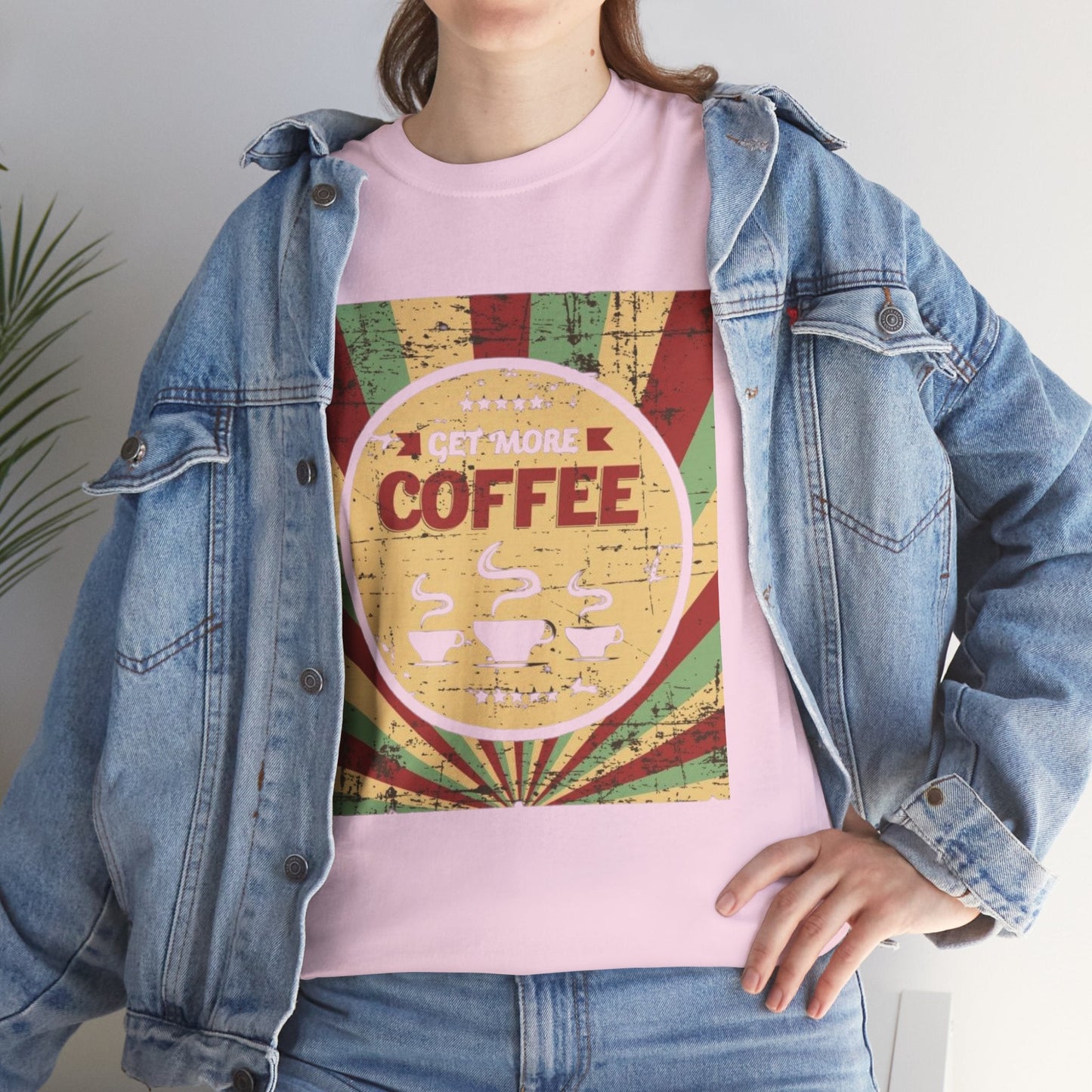 Get More Coffee Unisex Heavy Cotton Tee – Comfortable Coffee Lover's Shirt for Every Occasion