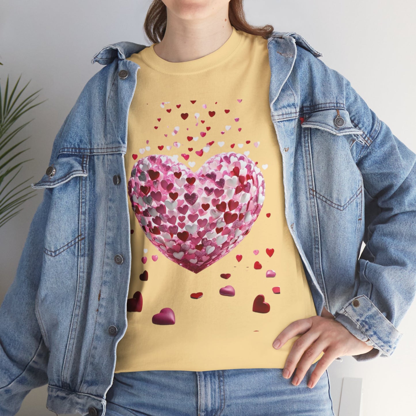 3D Hearts Valentine's Day T-Shirt, Red Hearts T-shirt Gift