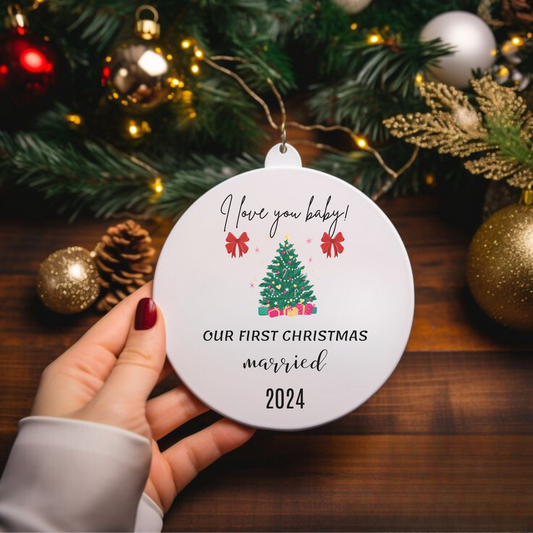 Our First Christmas Married 2024 Ornament