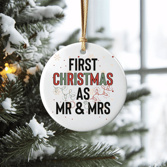 First Christmas As Mr and Mrs Christmas Ornaments