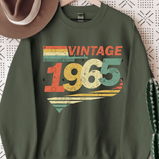 Vintage 1965 Unisex Heavy Blend Crewneck Sweatshirt, Retro Casual Wear Sweatshirt, Classic 1965 SweatshirtCrewneck Sweatshirt, Retro Casual Wear Sweatshirt, Classic 1965 Sweatshirt