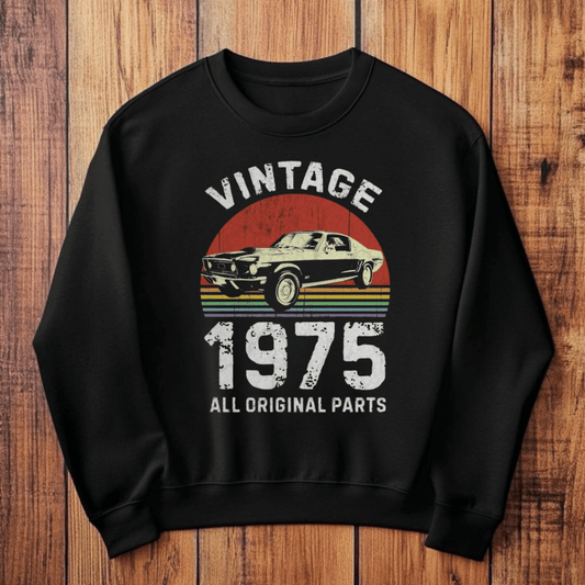 Retro Vintage 1975 Sweatshirt - Unisex Crewneck with Classic 1975 Design