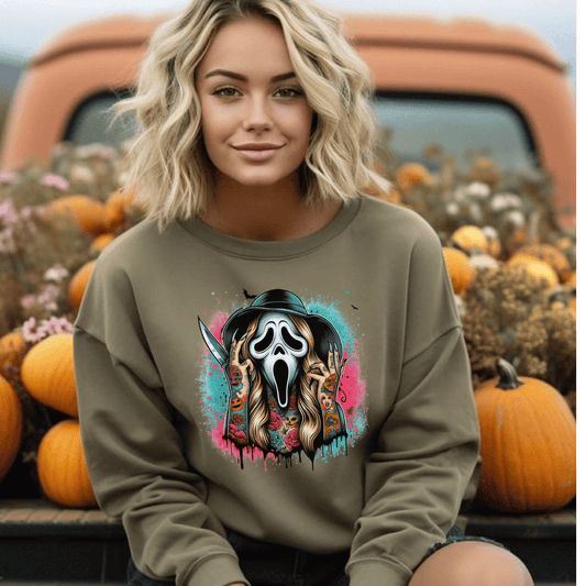 Scream Art Crewneck Sweatshirt, Horror Sweatshirt, Vintage Style Gift