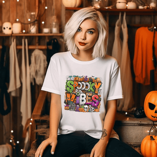 Spooky Vibes Unisex Heavy Cotton Tee