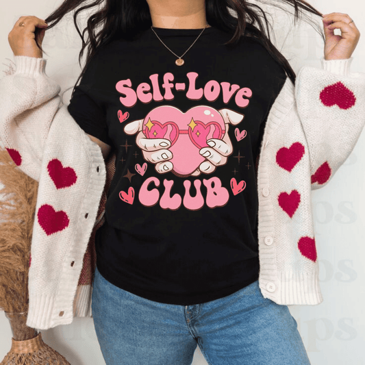 Self Love Club Retro T-Shirt, Funny Valentines Day Gift