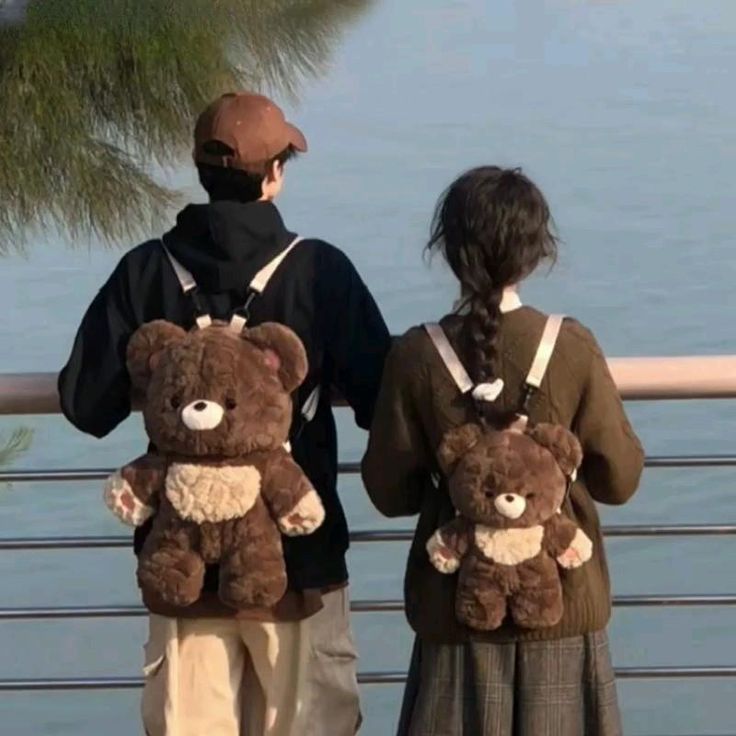 Couple's Bag Love Bear Cute Versatile Plush Backpack