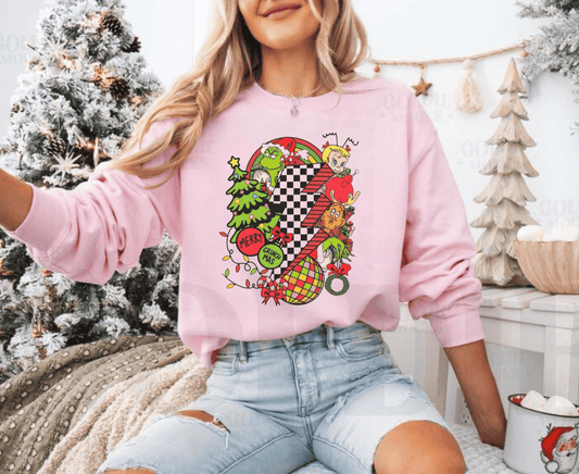 Merry Grinchmas Sweatshirt, Disco Christmas Gift