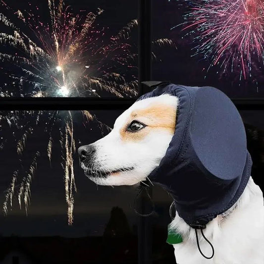 Dog Earmuffs for hearing protection against loud fireworks.