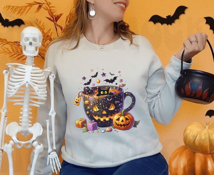 Its a Tea Sweatshirt, Halloween Sweatshirt, Pumpkin Tea Lover Gift, Tea Lover Sweatshirt, Tea DrinkerGift, Tea Gift Sweatshirt,  Pumpkin Tea